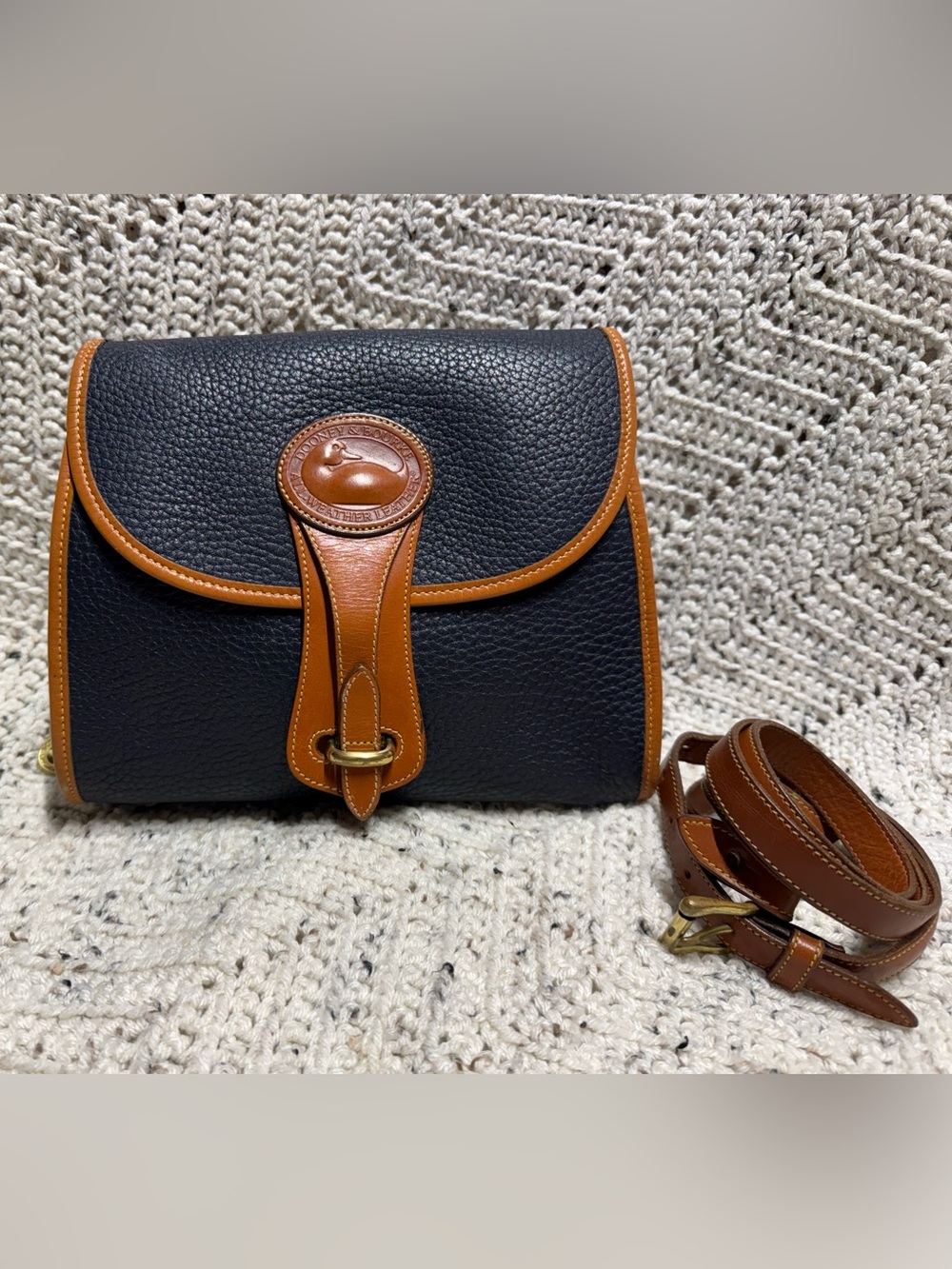 Vintage Dooney and Bourke Navy Blue Essex Crossbody